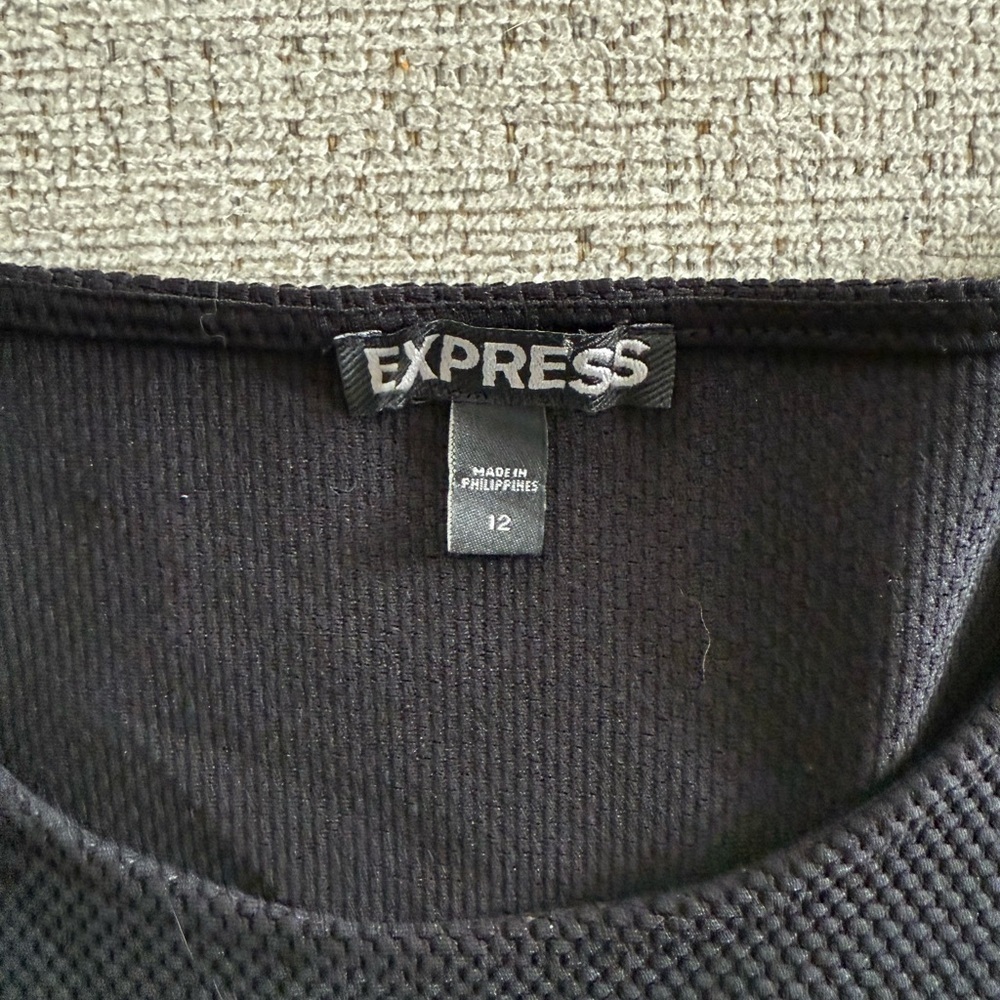 Express Black Mini Dress with Mesh Accents - Picture 4 of 8